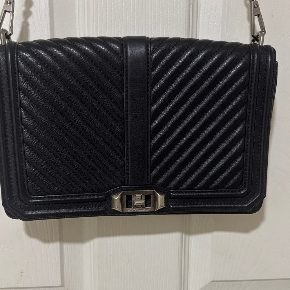 Rebecca Minkoff Black Quilted Leather Crossbody Bag